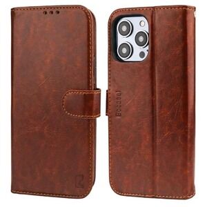 Bocasal Wallet Case for iPhone 14 Pro Max, RFID Blocking Magnetic Flip Case